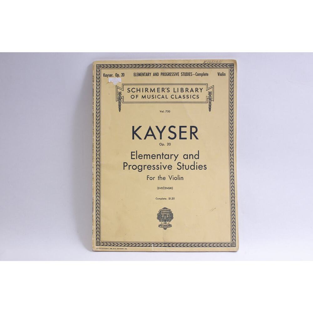 Kayser, Op 20, Elementary and Progressive Studies for the Violin, Schirmer's